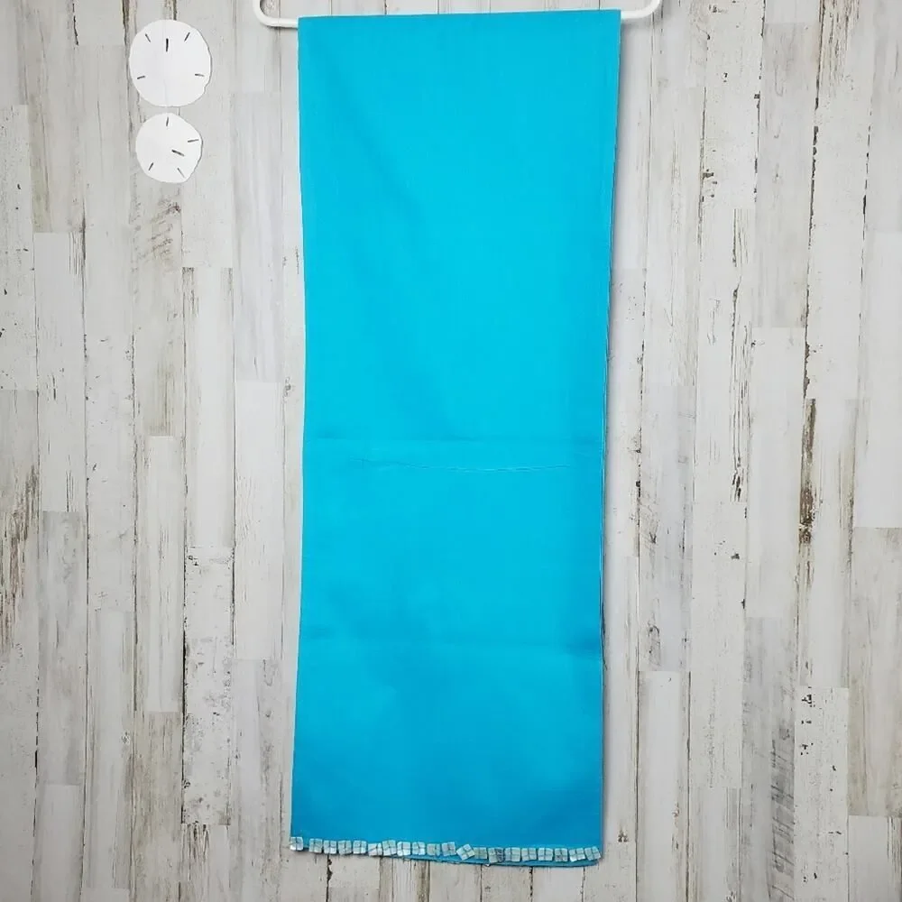 Seashell Embellished Table Runner Teal 14
